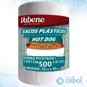 SACO PLÁSTICO P/ HOTDOG (CACHORRO QUENTE) 22×10 VABENNE C/ 500