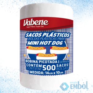 SACO PLÁSTICO P/ MINI HOTDOG 14×10 VABENNE C/ 500