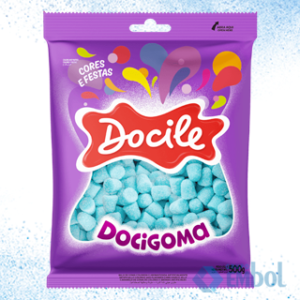 BALA DE GOMA DOCILE MINI SINO AZUL C/ 500G