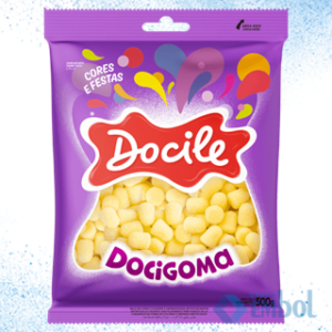 BALA DE GOMA DOCILE MINI SINO AMARELO C/ 500G