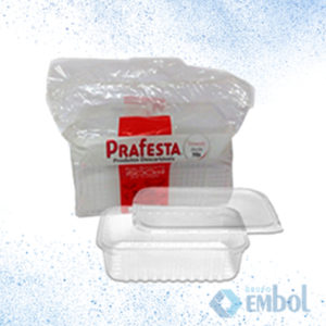 KIT POTE PP PRAFESTA C/ TAMPA RETANGULAR 1L C/24