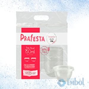 KIT POTE PP PRAFESTA C/ TAMPA BOWL 250ML C/20