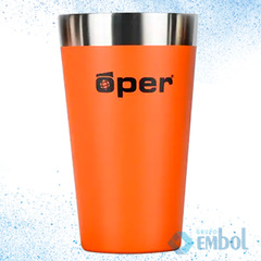 COPO INOX TÉRMICO SEM TAMPA ÓPER LARANJA 473ML UND