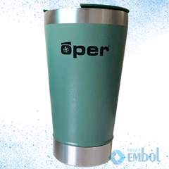 COPO INOX TÉRMICO COM TAMPA ÓPER VERDE 473ML UND