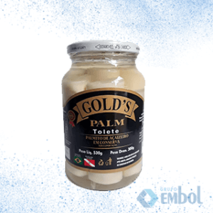 PALMITO TOLETE VIDRO EM CONSERVA GOLD`S  300G/530G