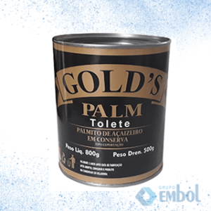 PALMITO TOLETE LATA EM CONSERVA GOLD`S 500G/800G