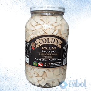 PALMITO PICADO VIDRO EM CONSERVA GOLD`S 1,8KG/3KG34,