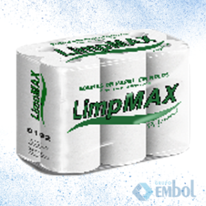 TOALHA PAPEL PLUS LIMPMAX 200M 22G BRANCO C/6 ROLOS