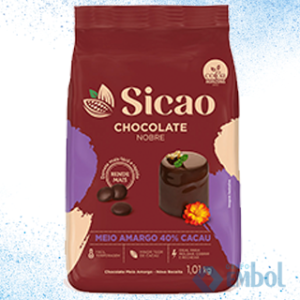 CHOCOLATE SICAO NOBRE GOTAS MEIO AMARGO 40% CACAU 1,01KG