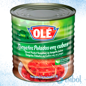 TOMATE PELADO OLÉ EM CUBOS 1,5KG/2,5KG