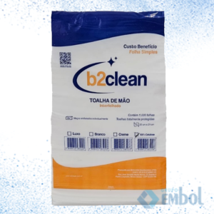 PAPEL TOALHA INTERFOLHADO 100% CELULOSE 20CM X 21CM B2CLEAN C/1000