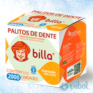 PALITO DE DENTE (DENTAL) DE BAMBU BILLA SACHÊ C/2000