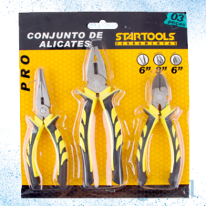 ALICATE UNIVERSAL STARTOOLS KIT COM 3 PEÇAS UND