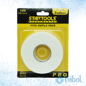 FITA ADESIVA DUPLA FACE STARTOOLS 18MM X 3M UND