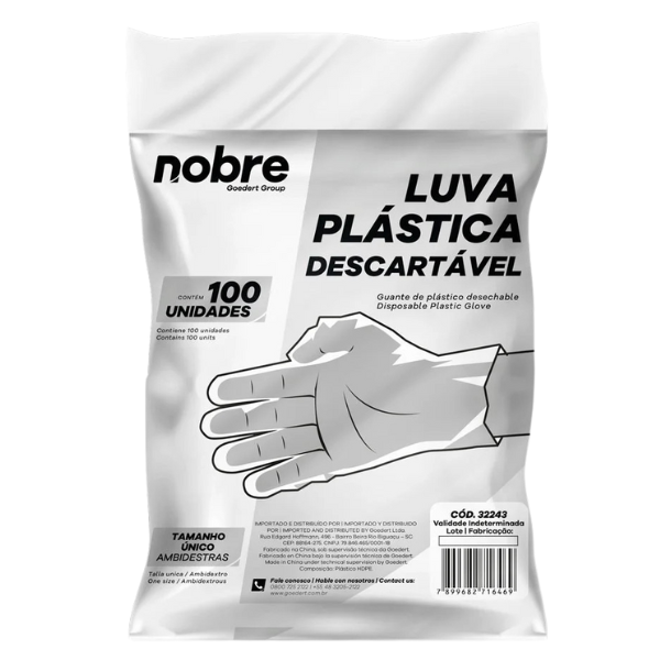 LUVA DESCARTÁVEL NOBRE COM 100