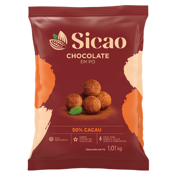 CHOCOLATE EM PÓ SICAO 50% CACAU 1,01KG