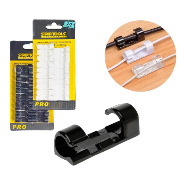 KIT STARTOOLS CLIP ORGANIZADOR DE CABOS/FIOS COM 20
