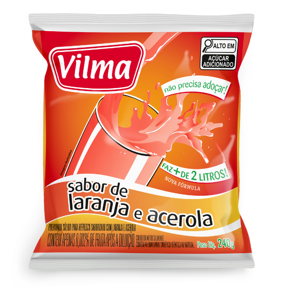 REFRESCO VILMA 240G/2L LARANJA/ACEROLA