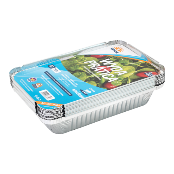 BANDEJA ALUMÍNIO WYDA MOLDADA 750ML D7 COM 10