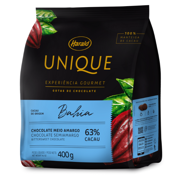 CHOCOLATE UNIQUE GOTAS 63% BAHIA 400G