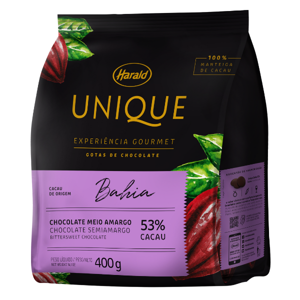 CHOCOLATE UNIQUE GOTAS BAHIA 53% 400G