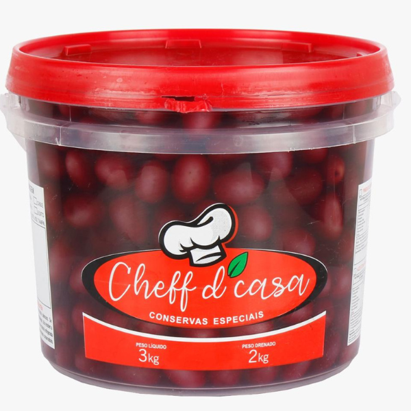 AZEITONA PRETA AZAPA EM CONSERVA CHEFF D CASA 2KG/3KG
