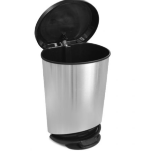 LIXEIRA PLÁSTICA ARQPLAST PEDAL 20L LABEL INOX