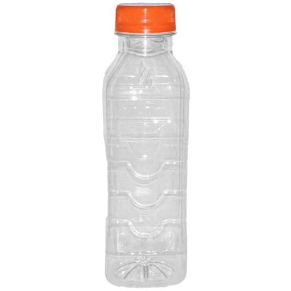 GARRAFINHA PET QUADRADA SALVIOLI 300ML TAMPA LARANJA COM 50
