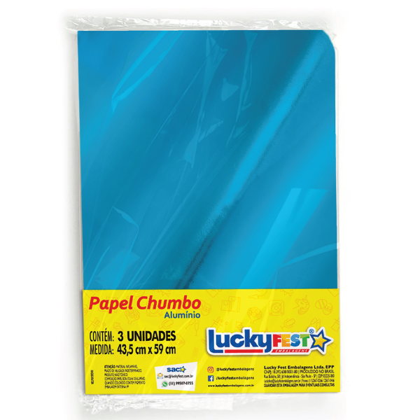 EMBALAGEM L OVO CHUMBO 43,5X59 AZUL CLARO COM 3