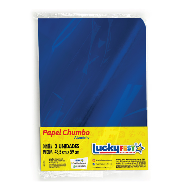 EMBALAGEM L OVO CHUMBO 43,5X59 AZUL ESCURO COM 3