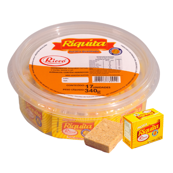PAÇOCA RICCO RIQUITA RETANGULAR 20G COM 17