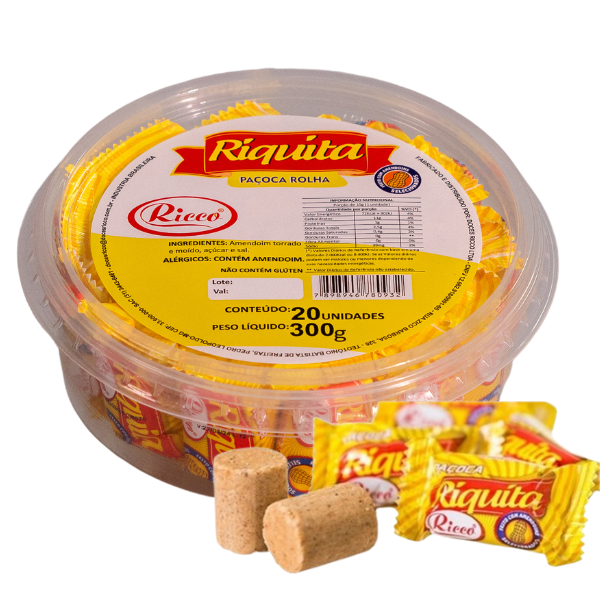 PAÇOCA RICCO RIQUITA ROLHA 15G COM 20