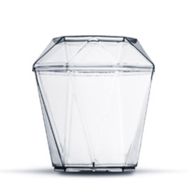COPO ACRÍLICO PL DIAMANTINHO 150ML TRANSPARENTE COM TAMPA 10