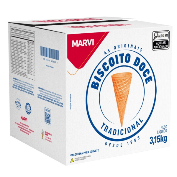 CASQUINHA P/ SORVETE MARVI BISCOITO DOCE C/ 300