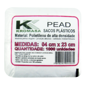 SACO PLÁSTICO ALTA DENSIDADE 04.0X.23X0.03 COM 1000