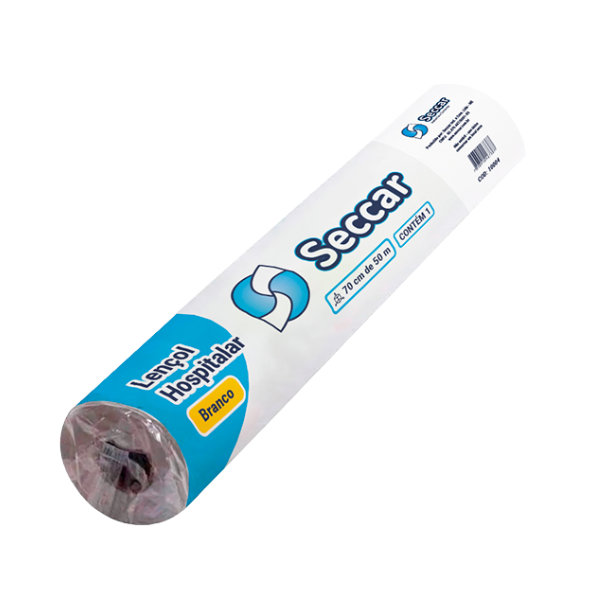 LENÇOL HOSPITALAR SECCAR BRANCO 70CM COM 50M