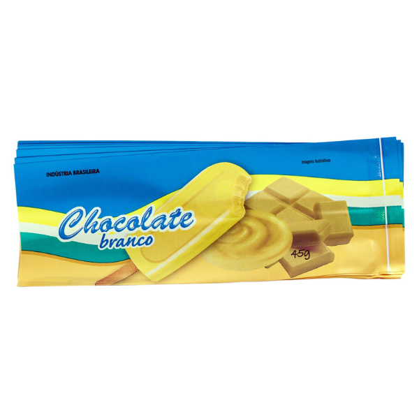 SAQUINHO BOPP RIACHO PARA PICOLÉ CHOCOLATE BRANCO COM 200