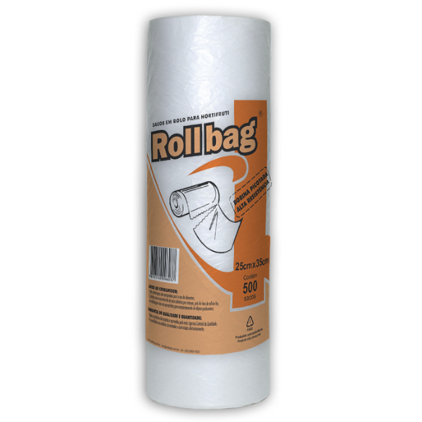 BOBINA PICOTADA ROLLBAG 25X35 COM 500 SACOS