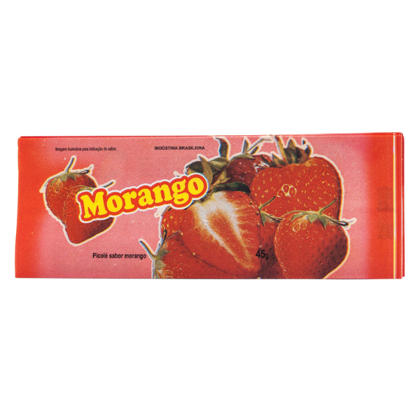 SAQUINHO BOPP RIACHO PARA PICOLÉ MORANGO COM 200G