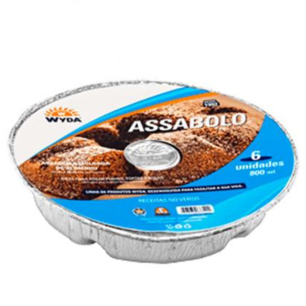 BANDEJA ALUMÍNIO WYDA 800ML ASSA BOLO CAKE COM 6