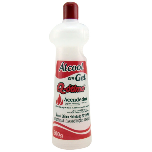 ÁLCOOL GEL ACENDEDOR Q-ÓTIMO 80° COM 500ML