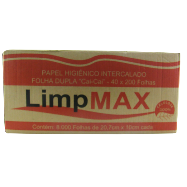 PEPEL HIGIÊNICO CAI CAI 100% CELULOSE LIMPMAX F.DUPLA C/8000