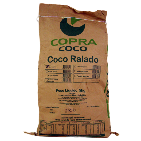 COCO COPRA RALADO FINO ÚMIDO ADOCICADO C/ 5KG