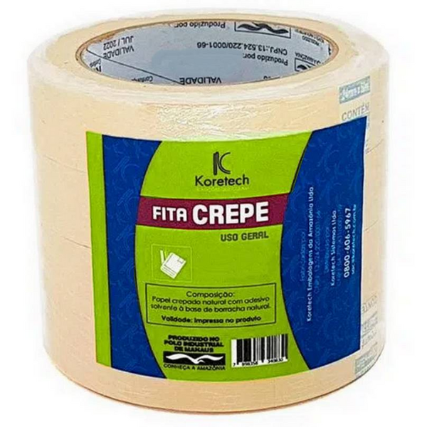 FITA ADESIVA KORETAPE CREPE 18MMX45M COM 5 UNIDADES