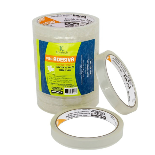 FITA ADESIVA KORETAPE TRANSPARENTE 12MMX40M COM 10