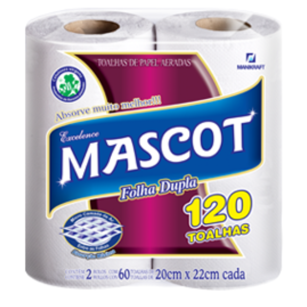 TOALHA PAPEL COZINHA MASCOT 20X22 FOLHA DUPLA COM 2