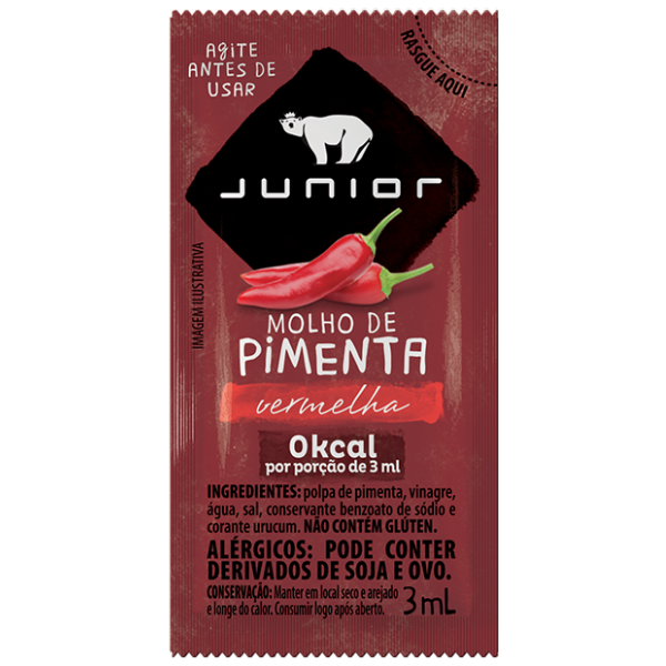 SACHET JUNIOR MOLHO DE PIMENTA COM 252X3ML