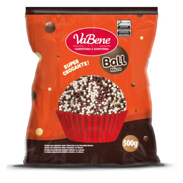 CEREAL VABENE BALL MICRO PRETO/BRANCO 500G