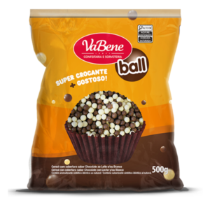CEREAL VABENE BALL MINI PRETO/BRANCO 500G