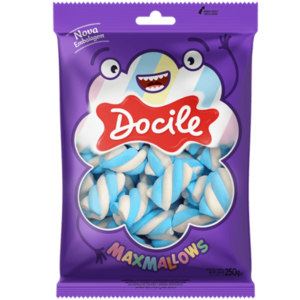 MARSHMALLOW DOCILE TWIST AZUL/BRANCO BAUNILHA COM 220G